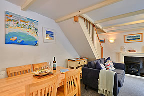 Waterside Cottage - dining area in open plan living room